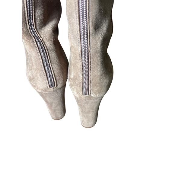 Twin-Set Light Brown Suede Knee High High Heel Boots Sz 40 - Picture 4 of 6